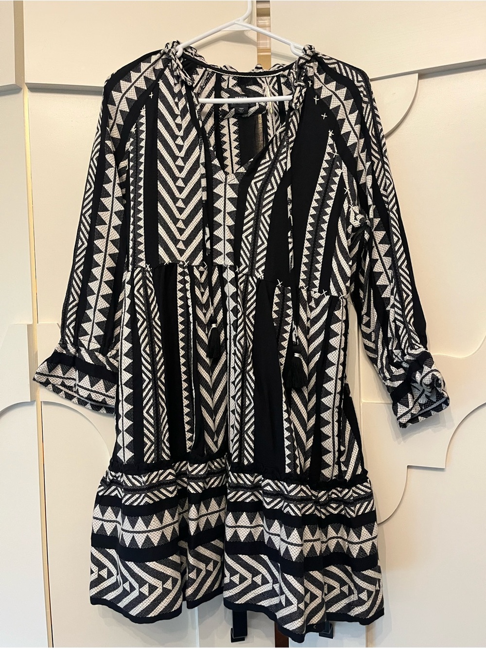 Maeve by Anthropologie Black & White Patterned Women’s Dress